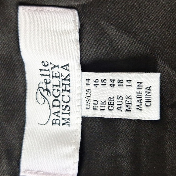 Badgley Mischka Red Pink Multicolor Romantic Printed Halter Sheath Dress Size 14 - Picture 6 of 15